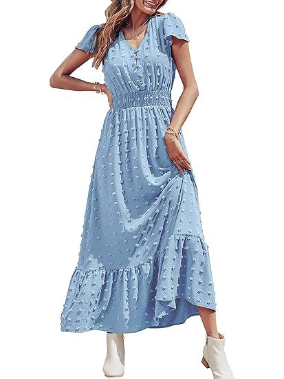 NEW🔥 Boho Ruffle Maxi Dress (BUY 2 FREE SHIPPING)