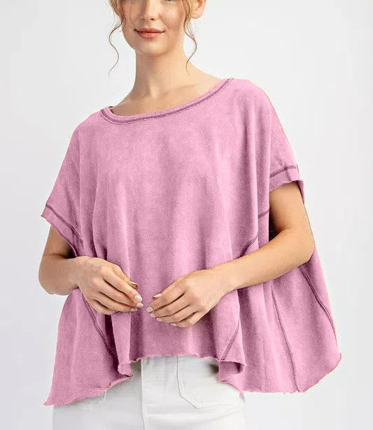 Mineral Washed Short Sleeve Top