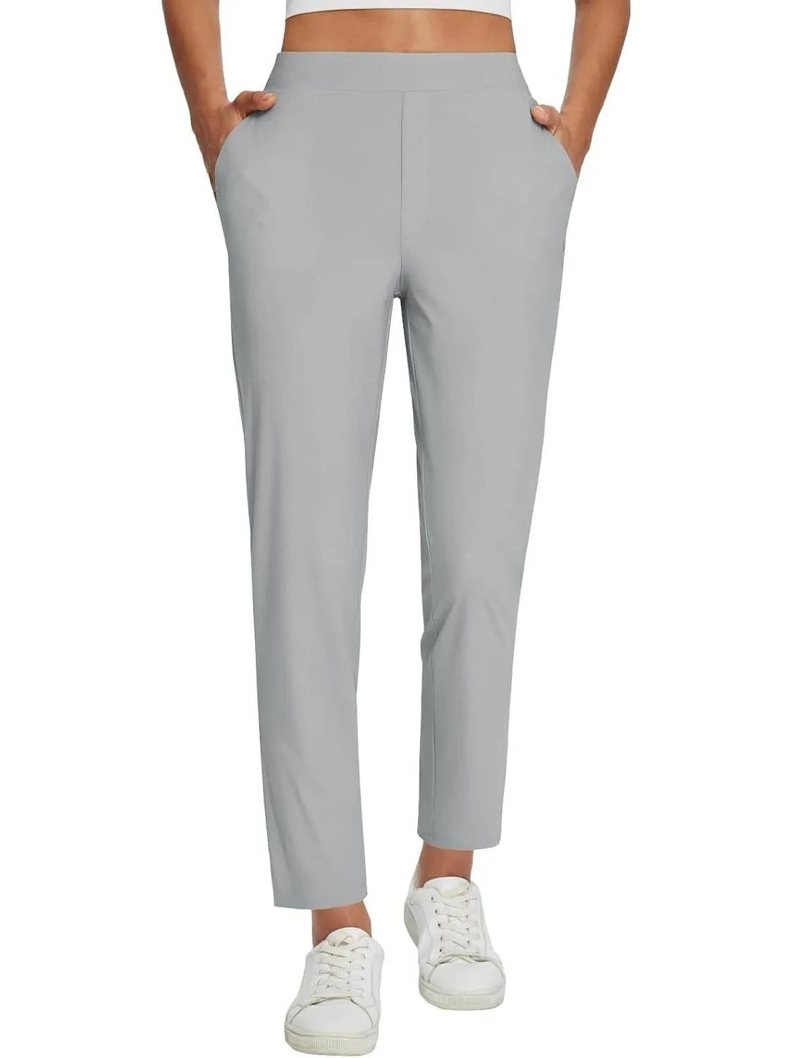 Women's Travel Pants Lightweight Anklle Dresss Pants With Zipper Pockets Summer UPF50