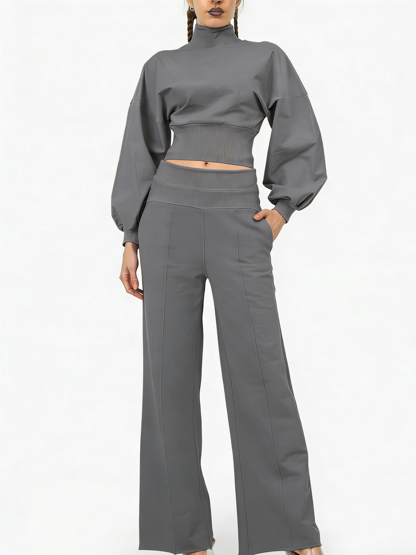Women's 2-Piece Turtleneck Workout Set