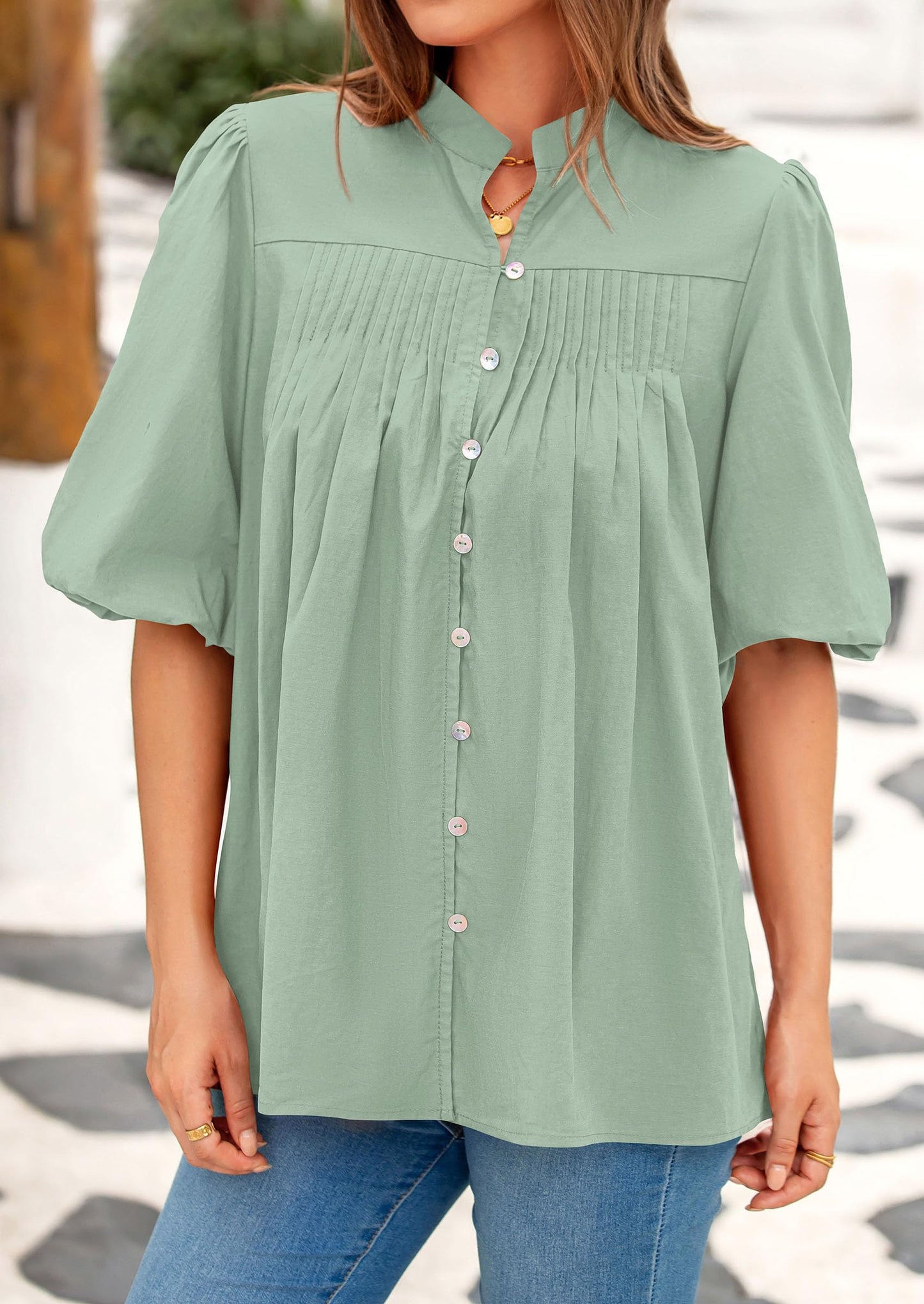 ✨Women's 2025 Summer Short Lantern Sleeve Tops