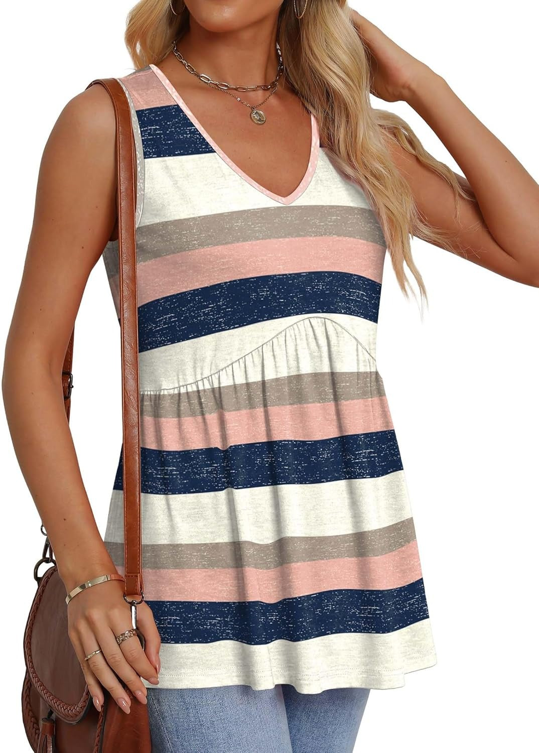 ✨Women Dressy Sleeveless V Neck Babydoll Tank Tops