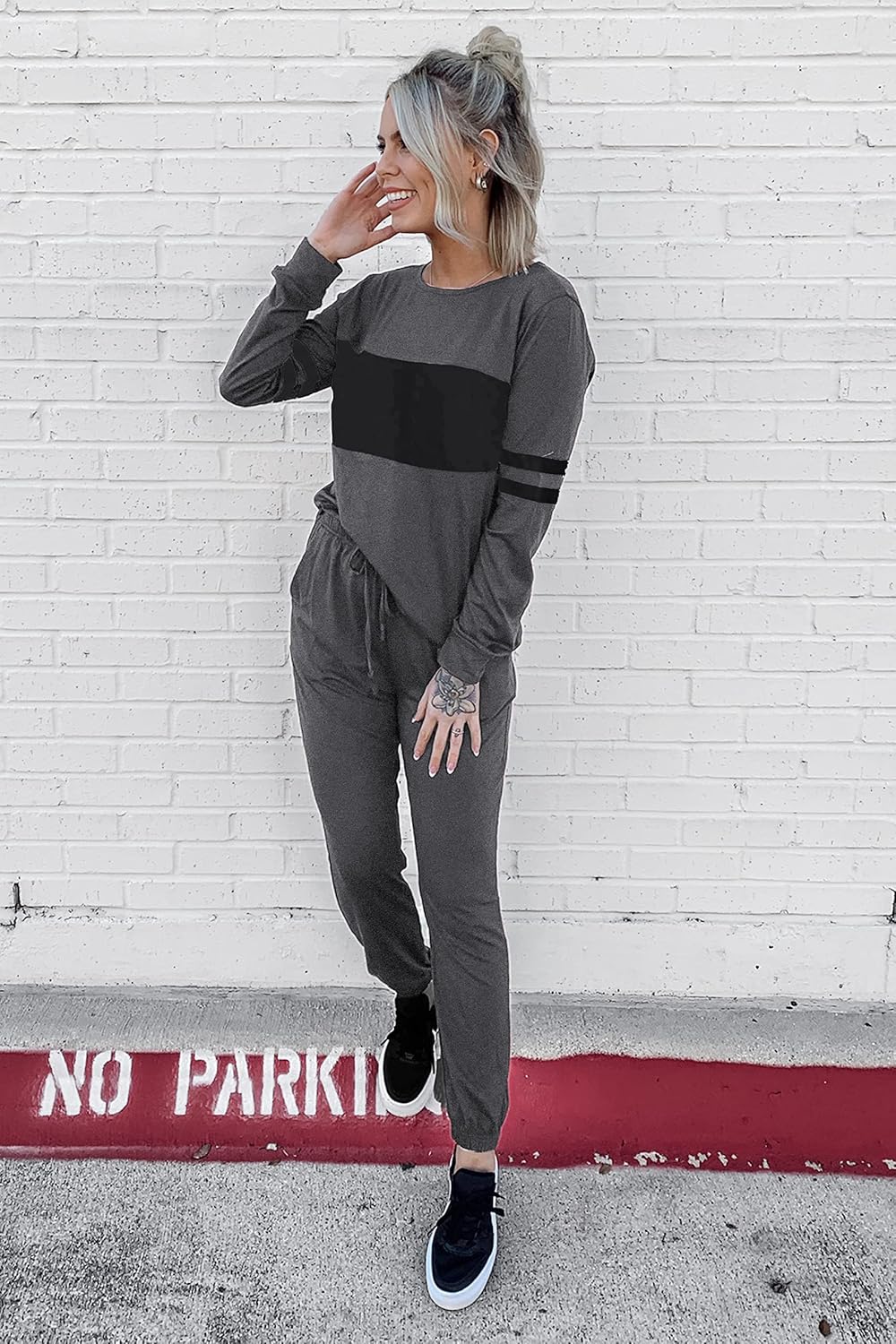 Casual Color Block 2-Piece Loungewear Set  ( Big Savings!!!)