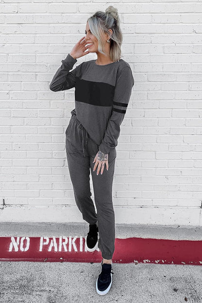Casual Color Block 2-Piece Loungewear Set  ( Big Savings!!!)