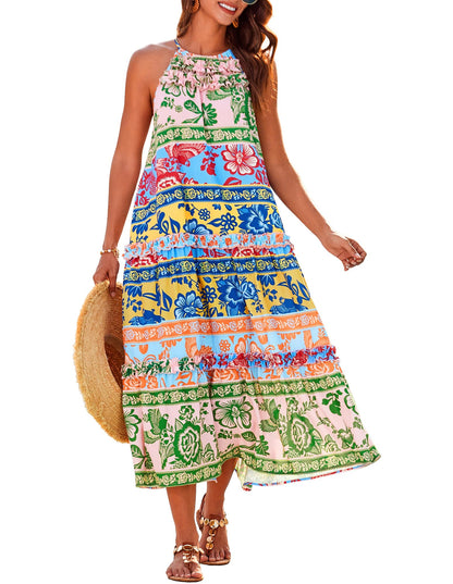 Limited time sale🔥Women's Elegant Hollower Out Waist A  Line Spaghetti Straps Dress