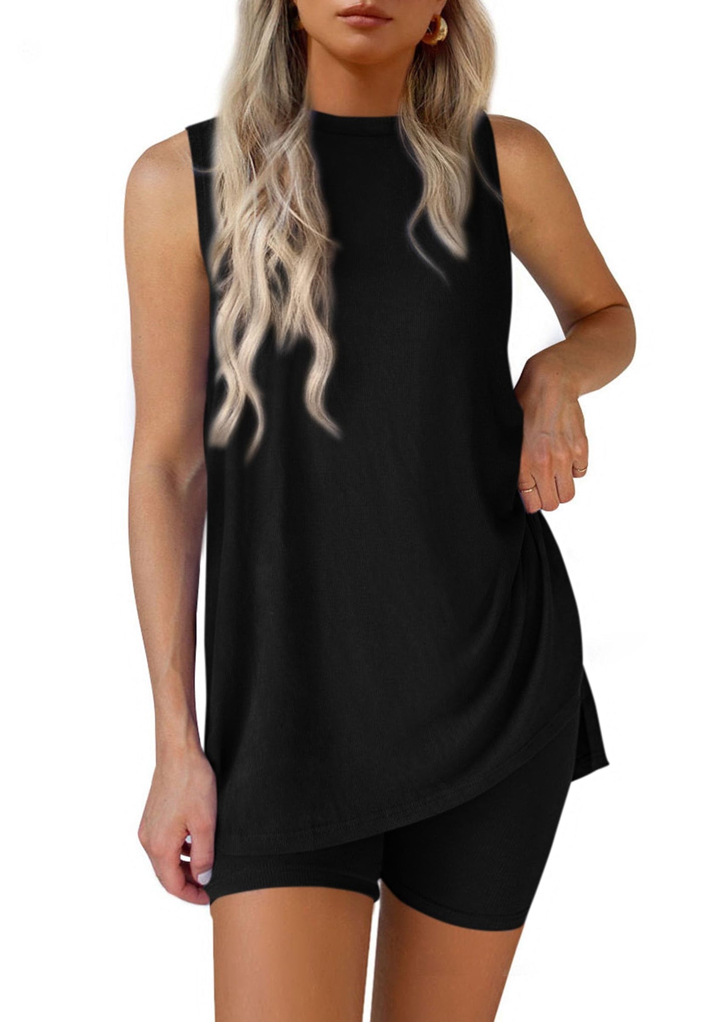 Women's 2 Piece Sets Summer Matching Lounge Shorts Set