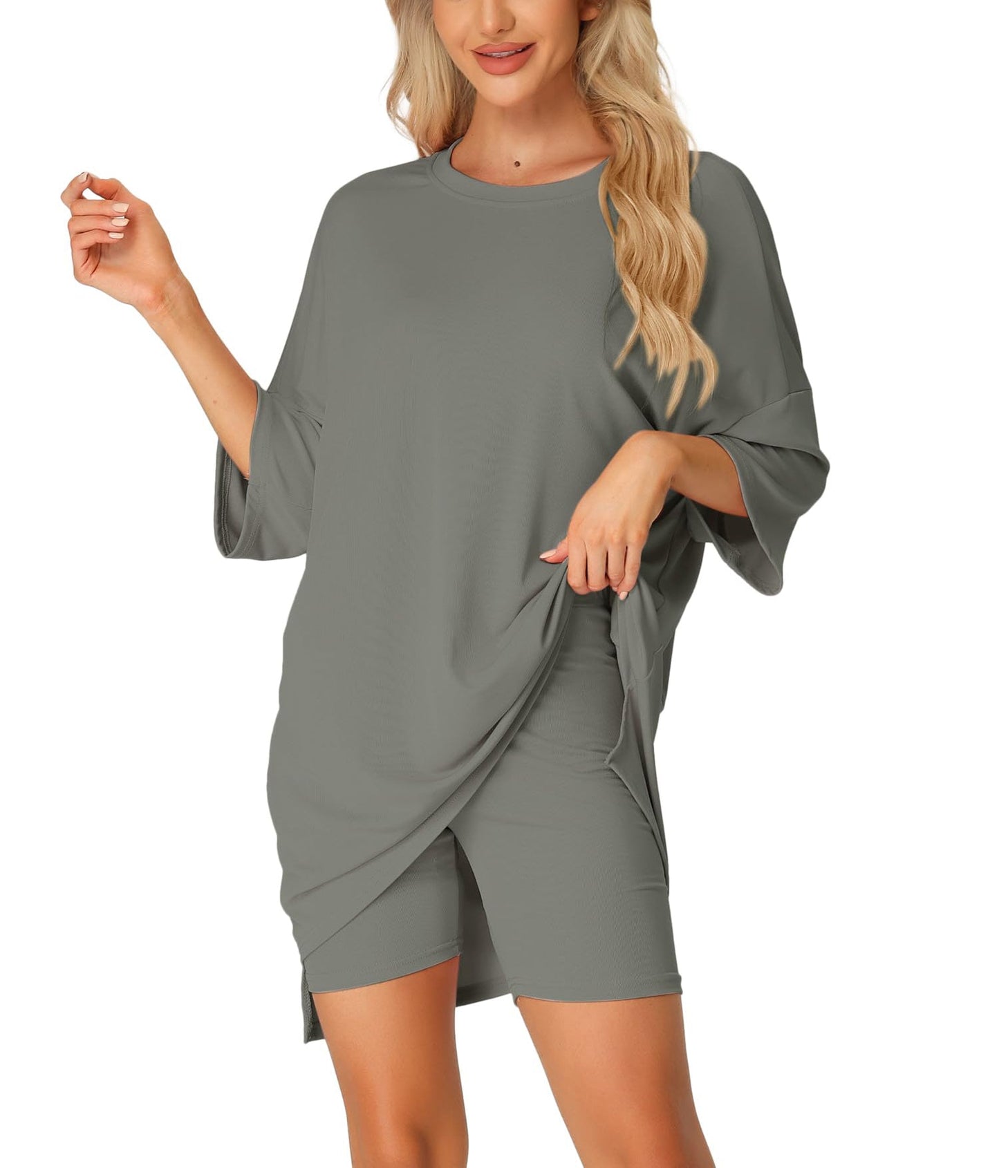 Women's Oversized Lounge Sets T-Shirt with Biker Bodycon Shorts (Buy 2 Free Shipping)