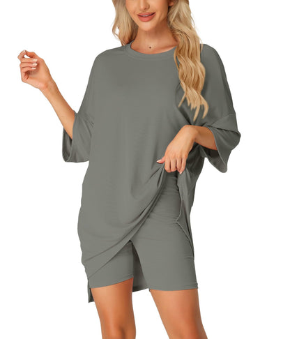 Women's Oversized Lounge Sets T-Shirt with Biker Bodycon Shorts (Buy 2 Free Shipping)