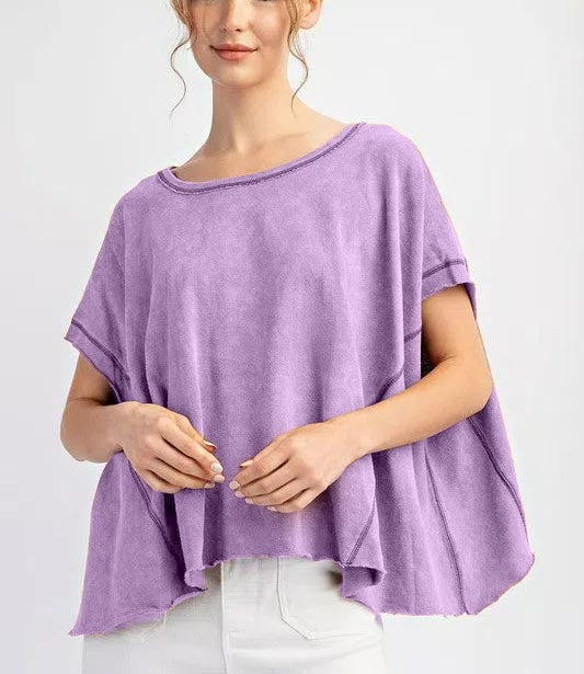 Mineral Washed Short Sleeve Top