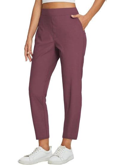 Women's Travel Pants Lightweight Anklle Dresss Pants With Zipper Pockets Summer UPF50