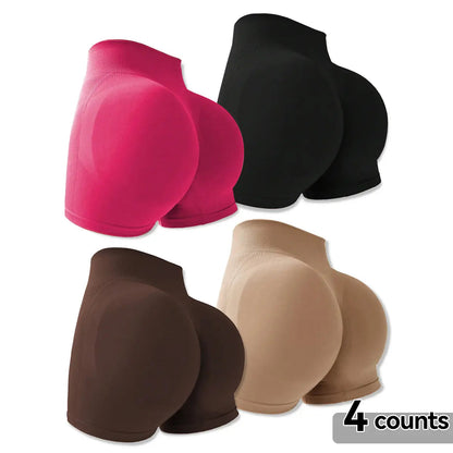 4-Pieces High Waist Tummy Control Butt-Lifting Seamless Shorts
