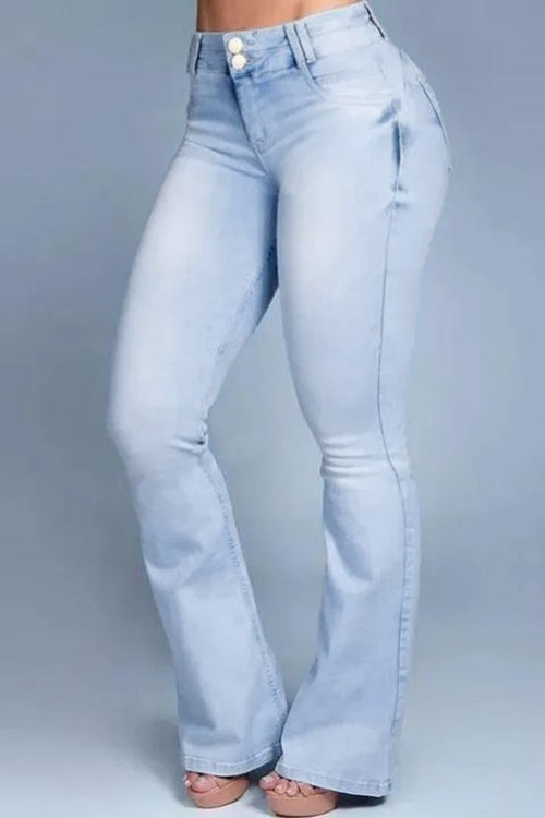 2022 Button Front Butt Lifting Flare Jeans