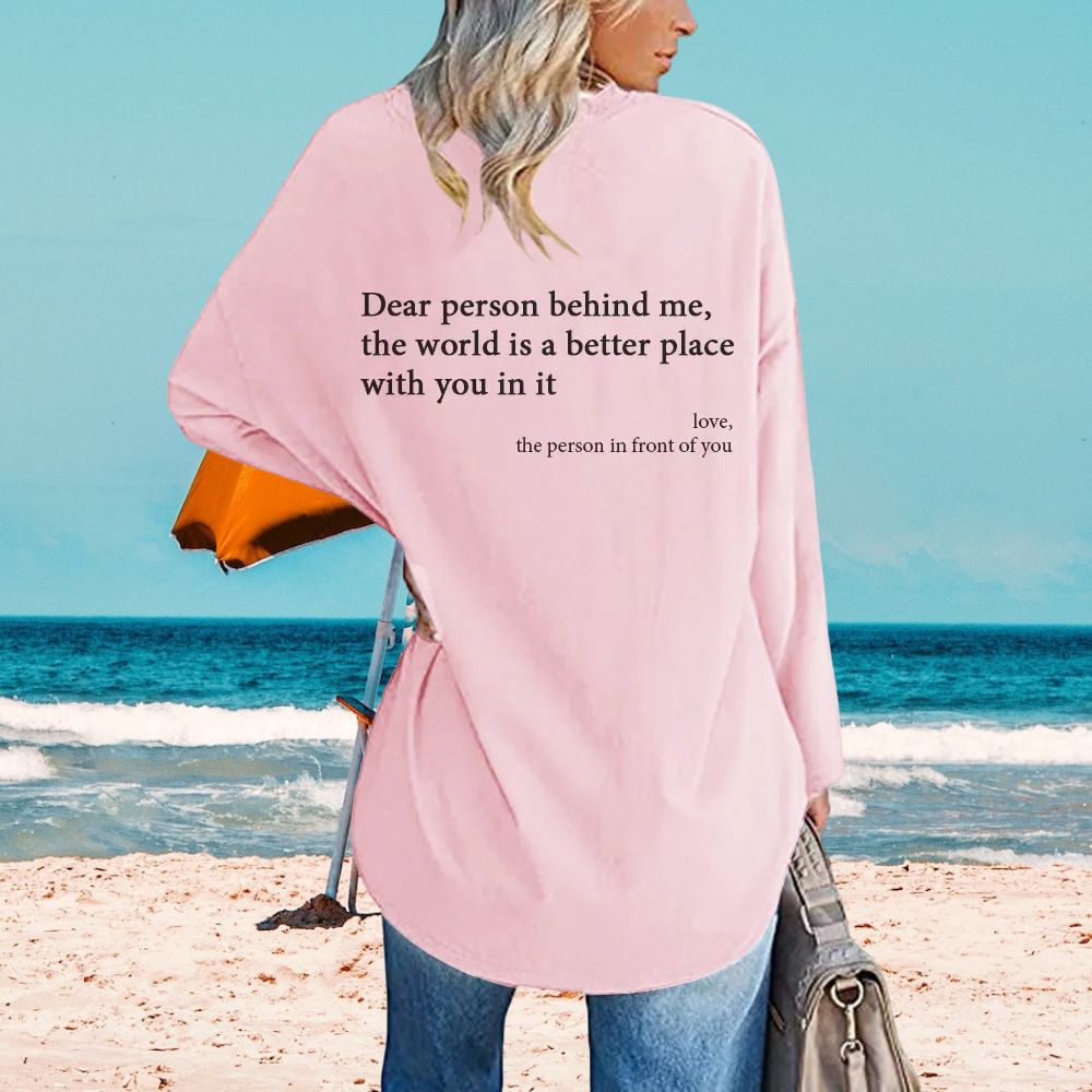 'DEAR PERSON BEHIND ME' V-NECK TOP