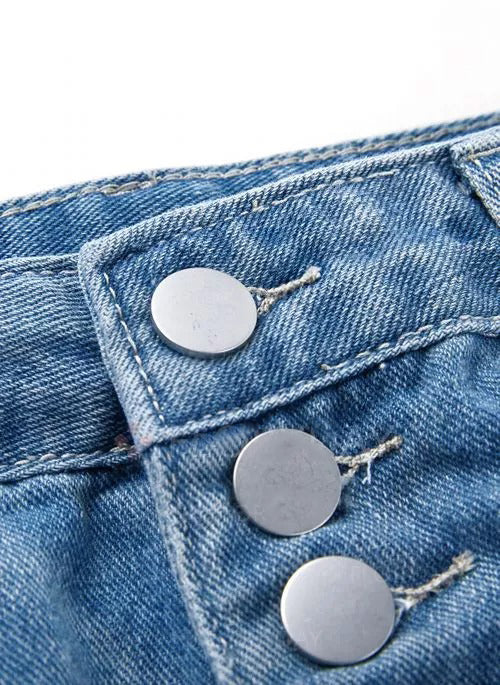 Ripped Button Up Low Waist Jeans(Buy 2 Free Shipping)
