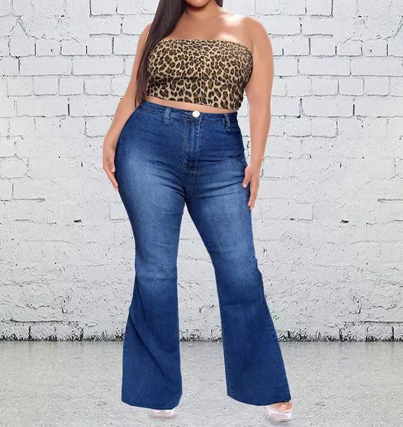 90s Vintage Classic Flare Hem High Waist Jeans
