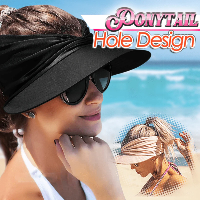 Women's Sun Protection Wide Brim Visor Hat Casual Outdoor Beach Sun Hat