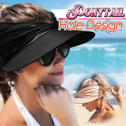 Women's Sun Protection Wide Brim Visor Hat Casual Outdoor Beach Sun Hat