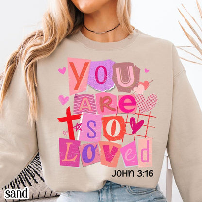 Christian Valentines Day Sweatshirt John 3:16 Bible Verse Jesus Sweater