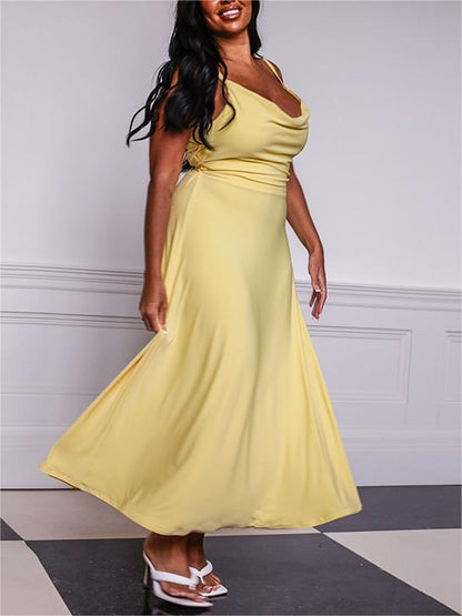 New Drape Suspender Dress with Built-in Bra (Buy 2 Free Shipping)