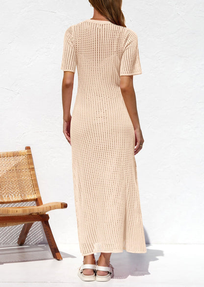 Women's Hollow Cover Up and Slip Dress Two-Piece Dress