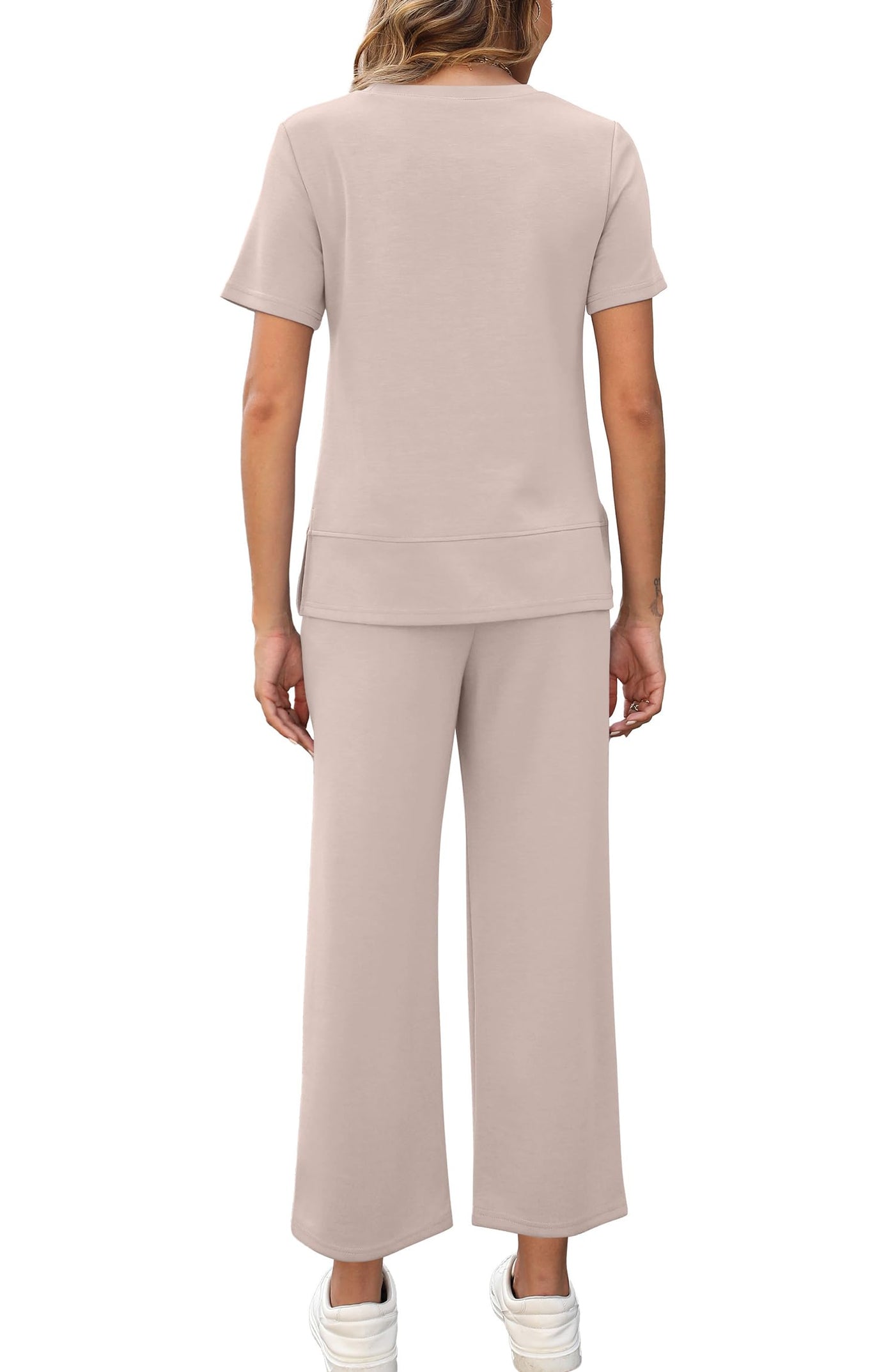 Women's 2 Piece Lounge Set Fashion Comfy Wide Leg Travel Outfits