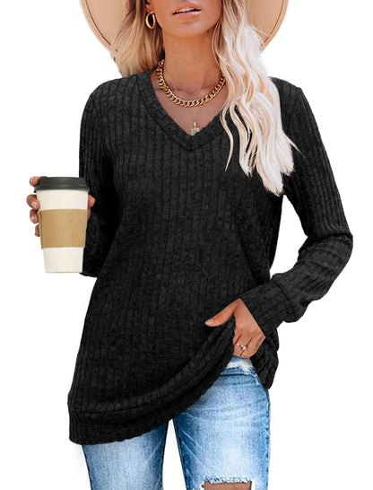 ✨Women's Casual V Neck Lightweight Tunic Sweateshirt