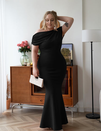 Women's Elegant Off Shoulder Bodycon Long Formal Party Evening Dress