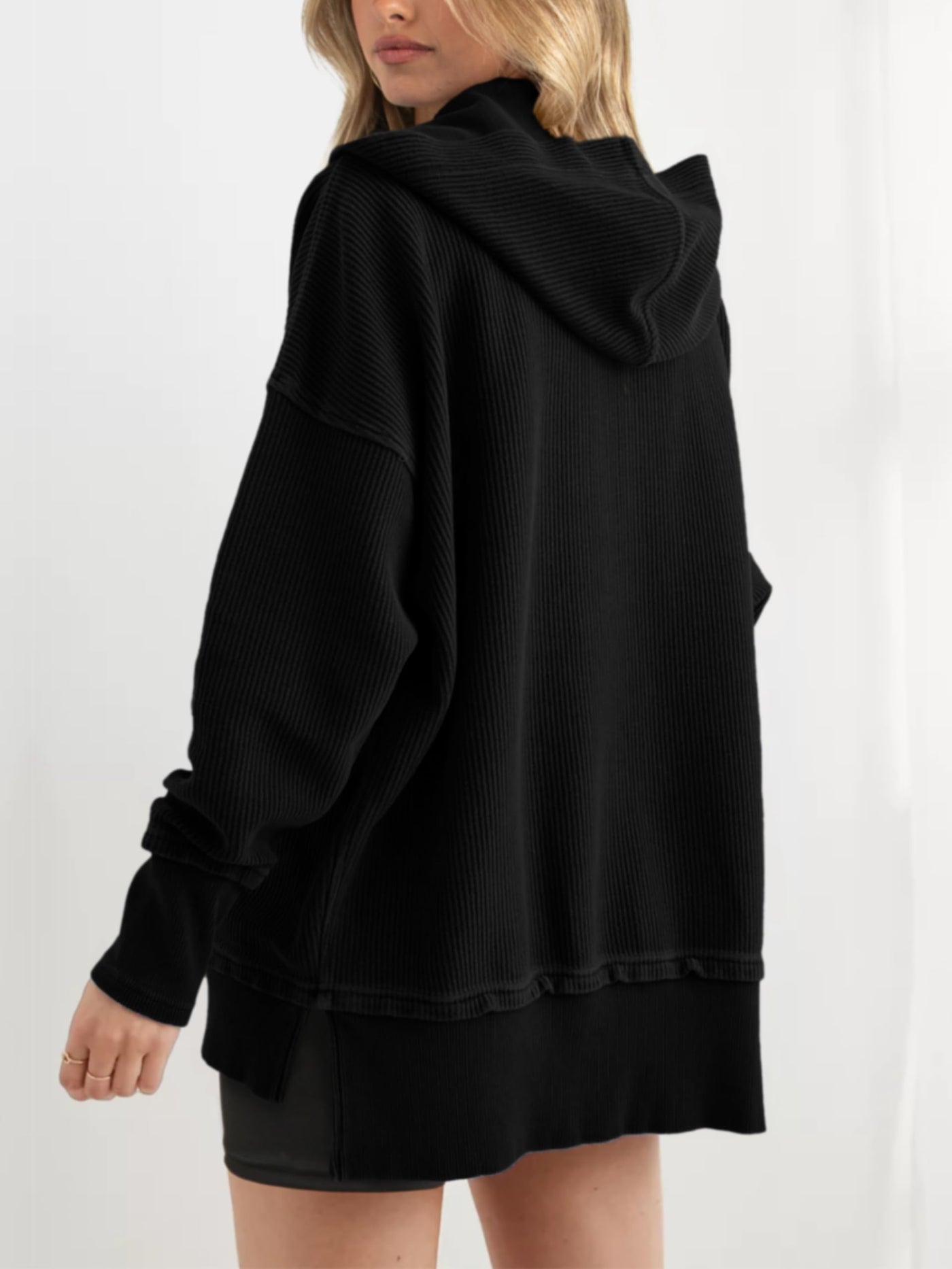 Limited time sale🔥Women's Oversized Button V Neck Hoodie