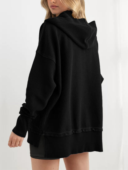Limited time sale🔥Women's Oversized Button V Neck Hoodie