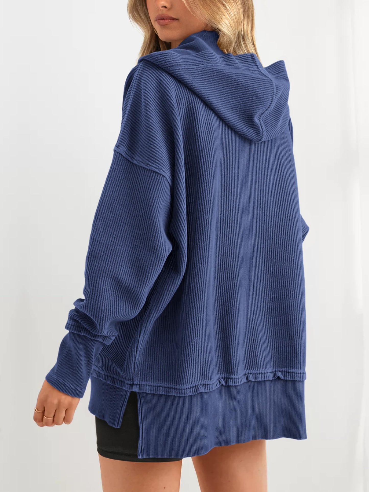 Limited time sale🔥Women's Oversized Button V Neck Hoodie