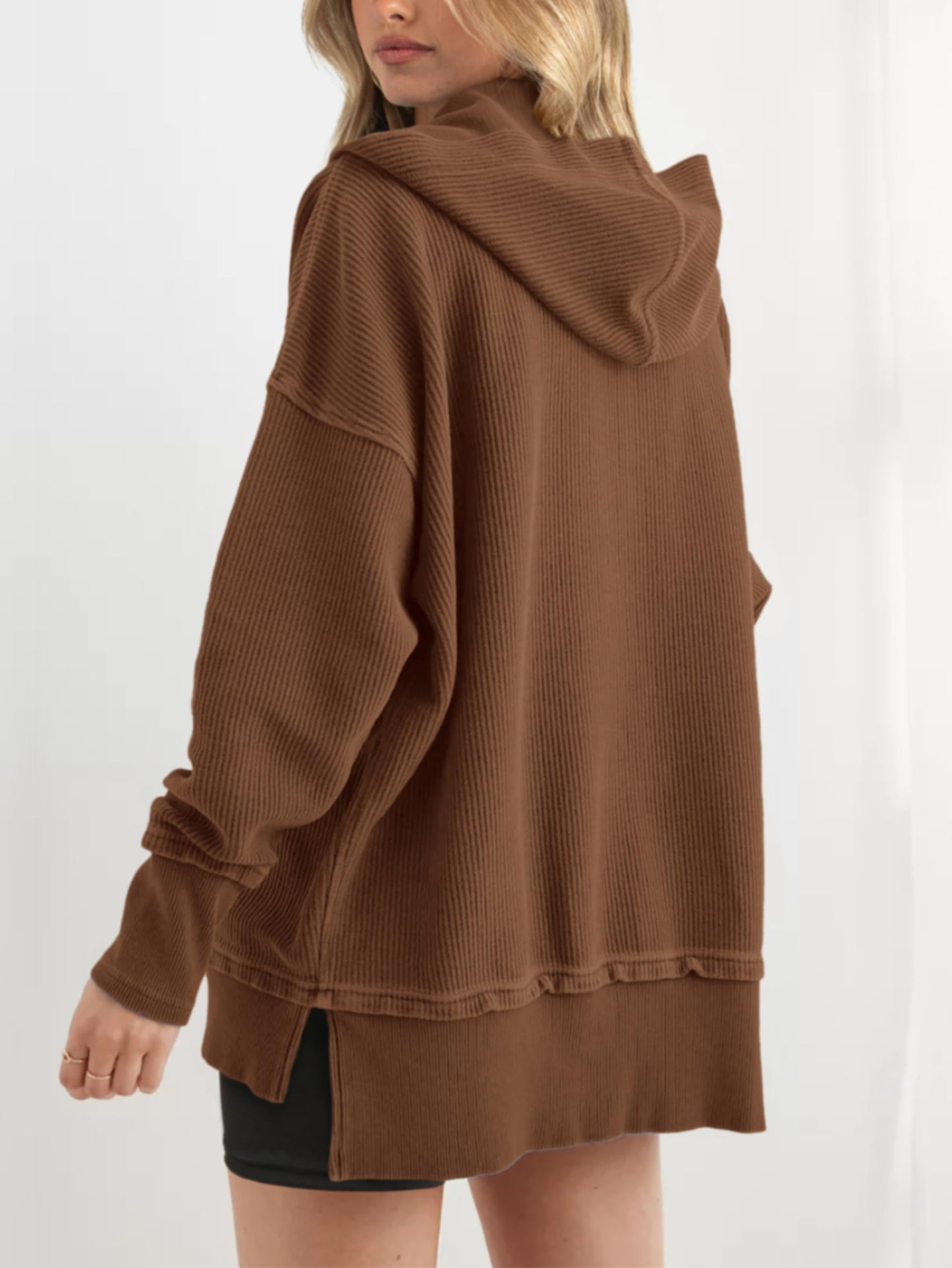 Limited time sale🔥Women's Oversized Button V Neck Hoodie