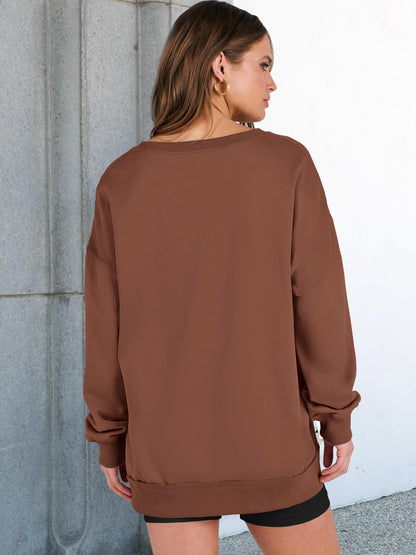✨Women's  Casual Oversized  V Neck Long Sleeve Sweatshirt