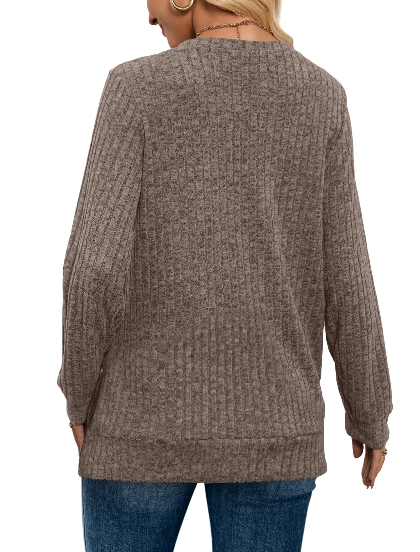 ✨Women's Casual V Neck Lightweight Tunic Sweateshirt