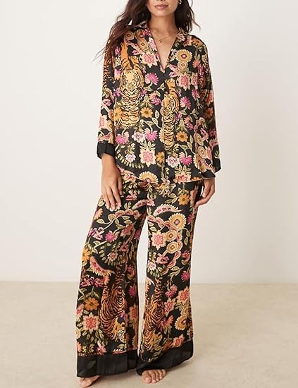 Floral Long Sleeve Pajamas Set