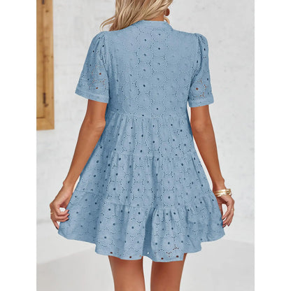 Limited time sale🔥Women’s Lace Dresses Eyelet Casual Flowy Babydoll Swing