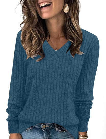 ✨Women's Casual V Neck Lightweight Tunic Sweateshirt
