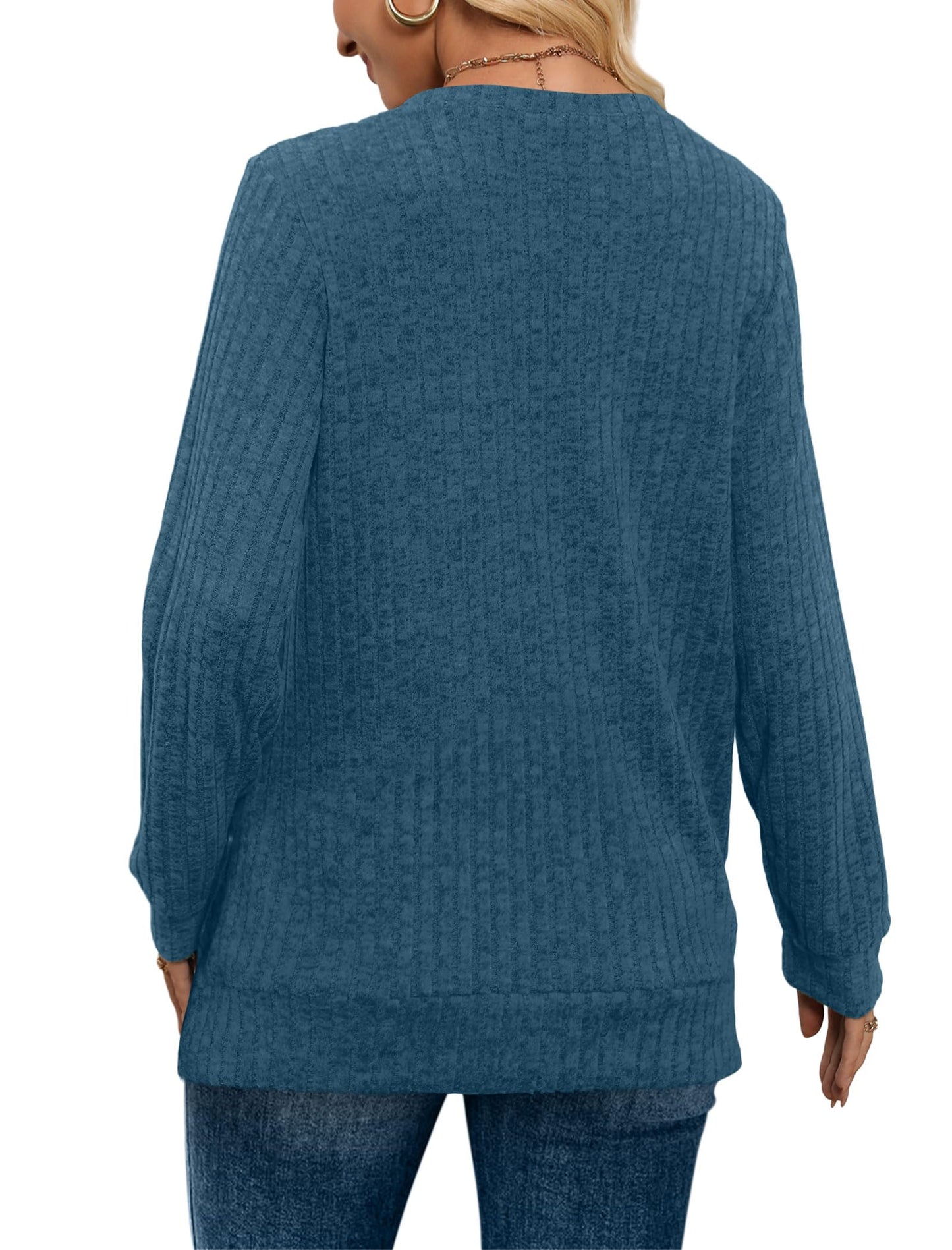 ✨Women's Casual V Neck Lightweight Tunic Sweateshirt