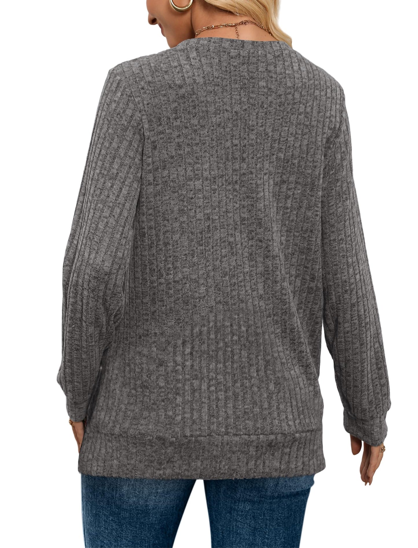 ✨Women's Casual V Neck Lightweight Tunic Sweateshirt