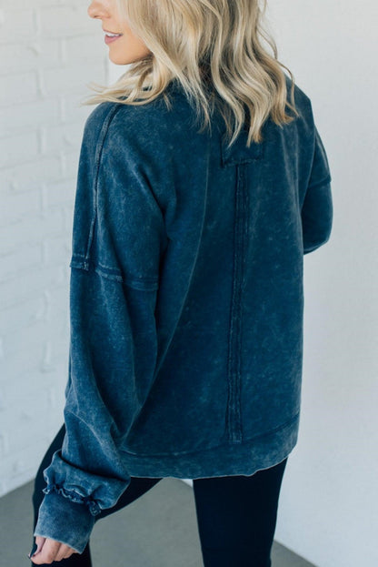 50% OFF🔥French Terry Acid Wash Pullover