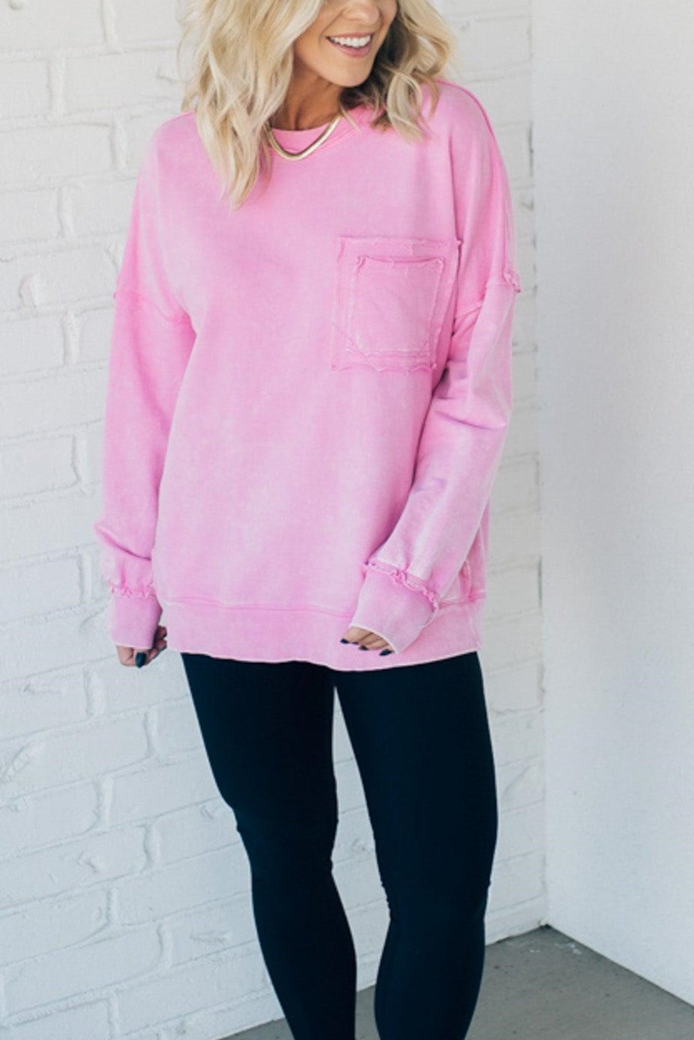 50% OFF🔥French Terry Acid Wash Pullover