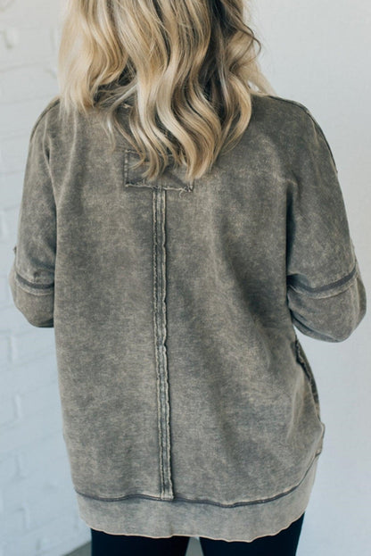 50% OFF🔥French Terry Acid Wash Pullover