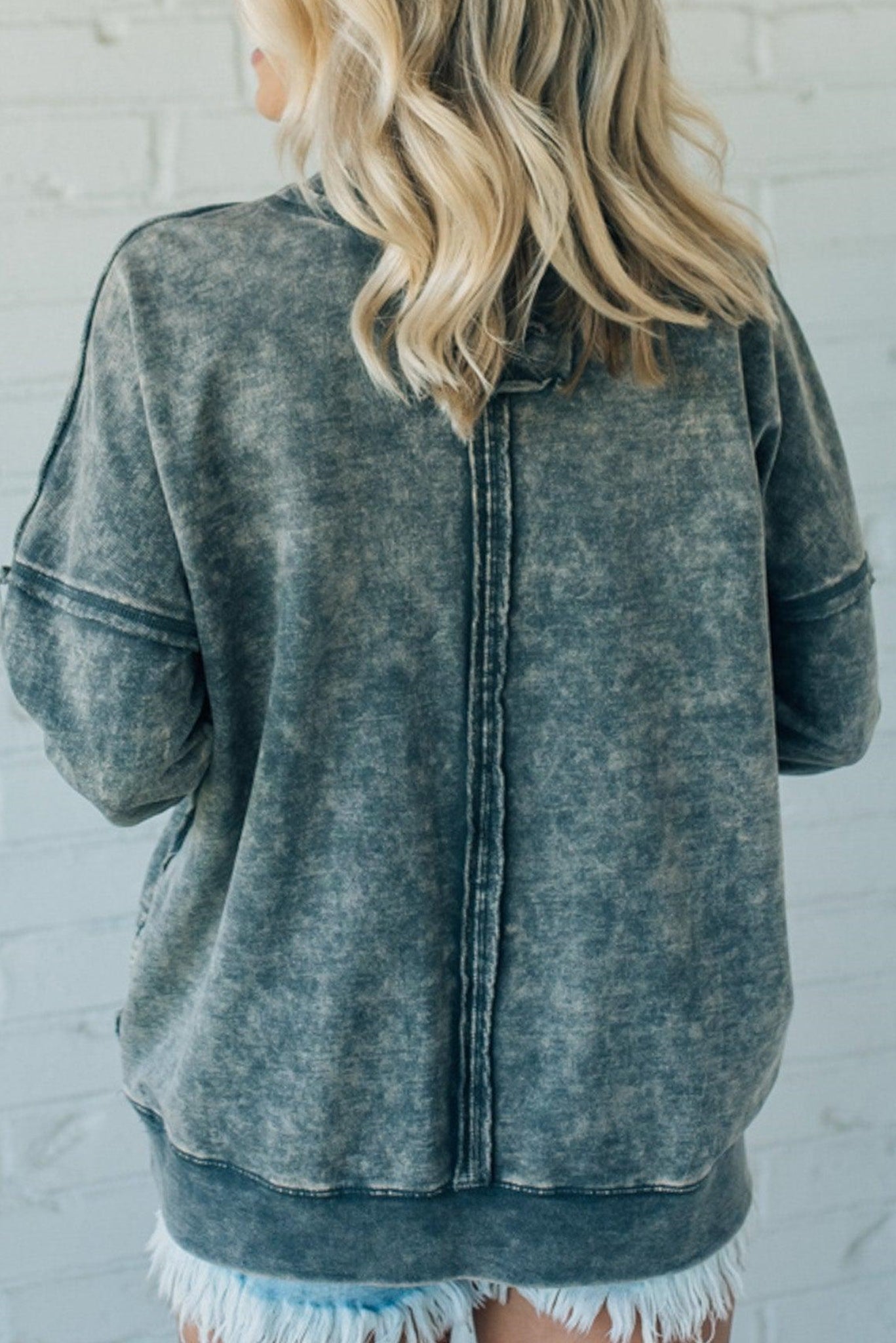 50% OFF🔥French Terry Acid Wash Pullover