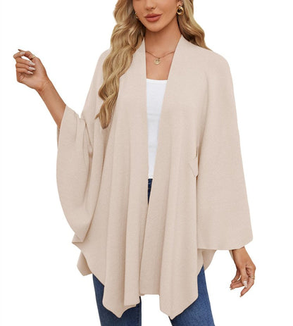 Limited time sale🔥Women's Elegant Shawl Wraps Soft Open Front Poncho Sweater