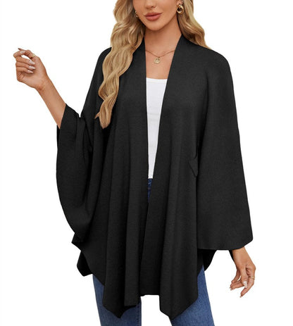 Limited time sale🔥Women's Elegant Shawl Wraps Soft Open Front Poncho Sweater