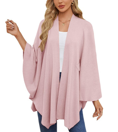Limited time sale🔥Women's Elegant Shawl Wraps Soft Open Front Poncho Sweater