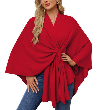 Limited time sale🔥Women's Elegant Shawl Wraps Soft Open Front Poncho Sweater