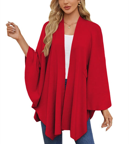 Limited time sale🔥Women's Elegant Shawl Wraps Soft Open Front Poncho Sweater
