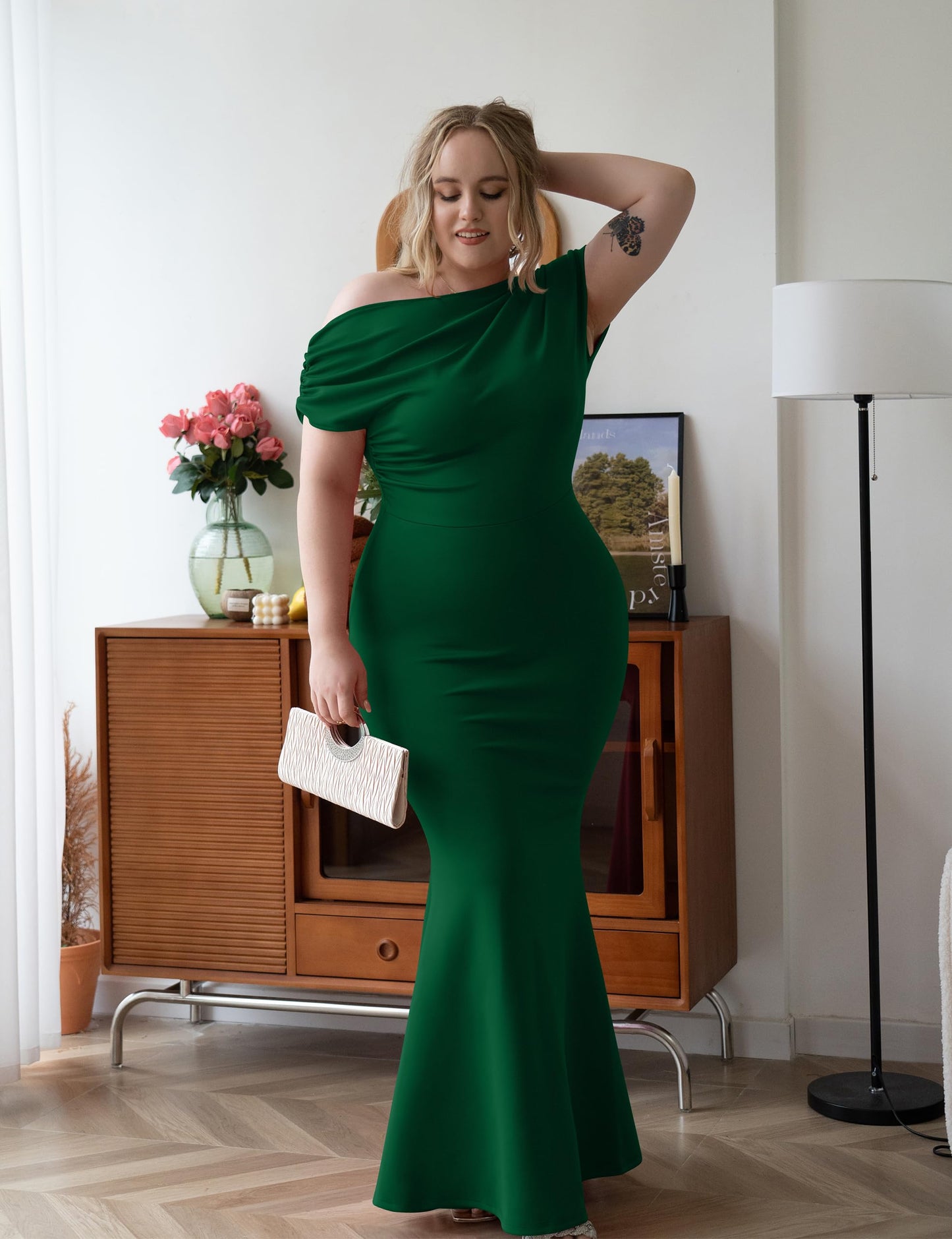 Women's Elegant Off Shoulder Bodycon Long Formal Party Evening Dress