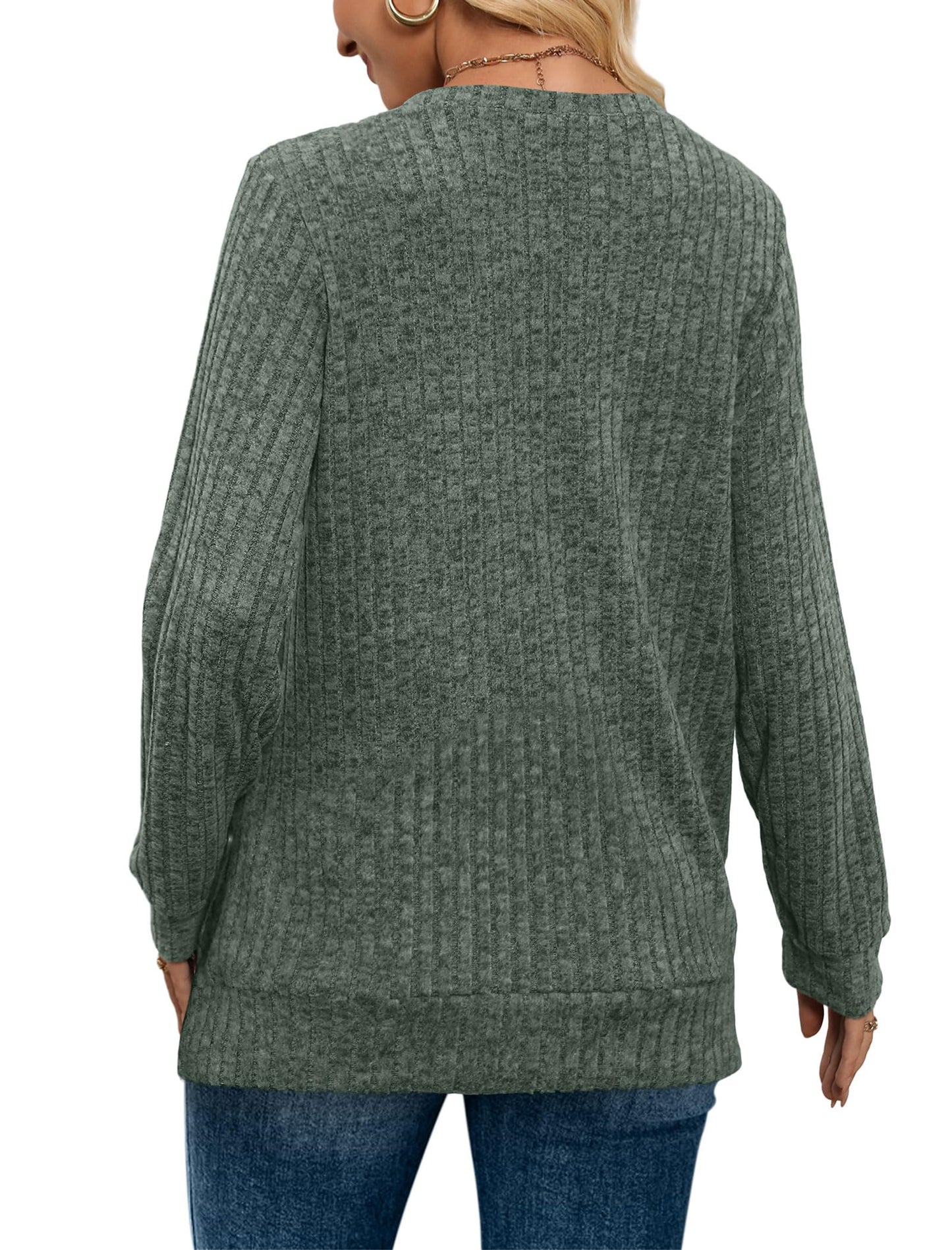 ✨Women's Casual V Neck Lightweight Tunic Sweateshirt