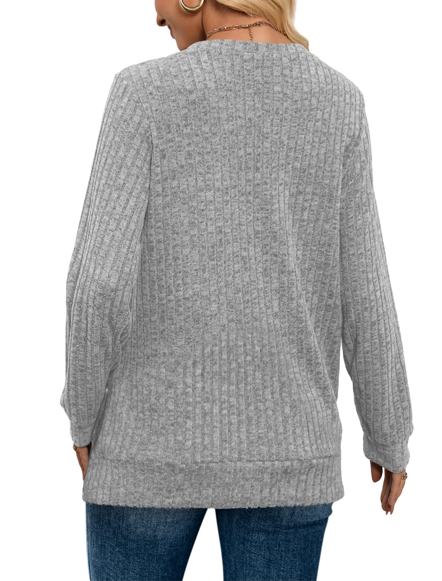 ✨Women's Casual V Neck Lightweight Tunic Sweateshirt